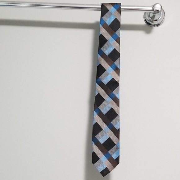 Other - Men's Blue Brown Navy Plaid Tie
